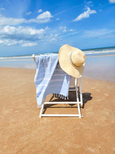 Load image into Gallery viewer, Flawless Classic Turkish Beach Towel Displayed on beach chair