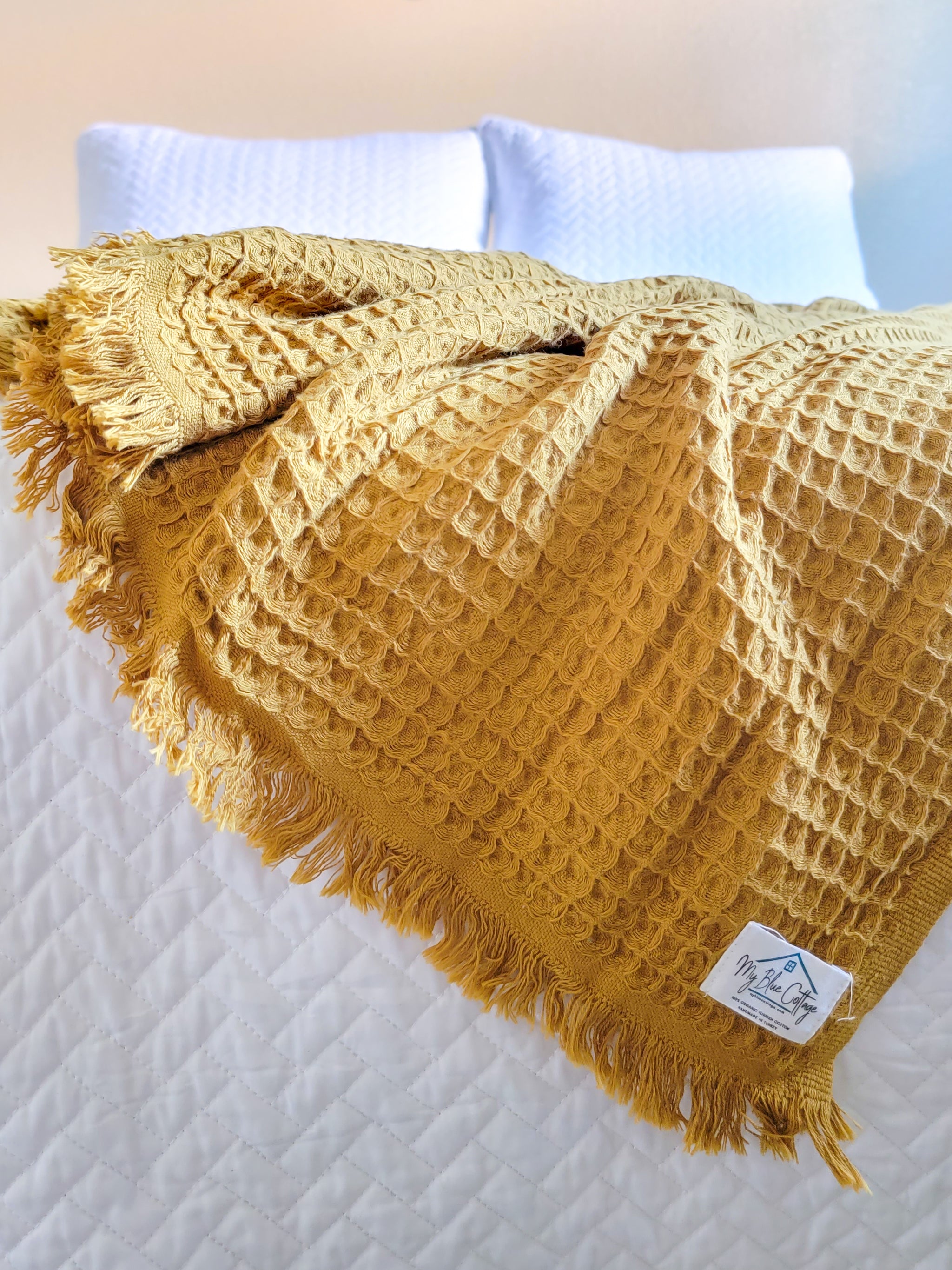 Waffle Blanket My Blue Cottage